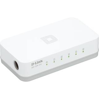 D-link 5-Port Ethernet Easy Desktop Switch, 5-port 10/100Mbps, hvid