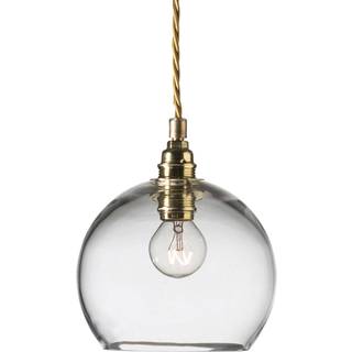 EBB & FLOW Rowan loftlampe krystal Ø 15 5 cm small + sølv- farvet snor ledning