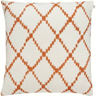 Chhatwal & Jonsson Ikat Kerela pudebetræk 50 x 50 cm Hvid/Jaffa orange
