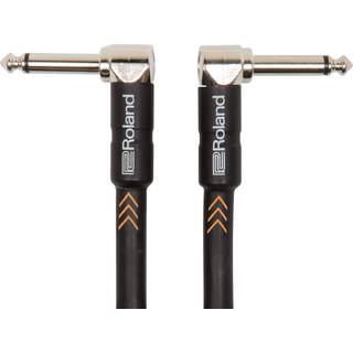 Black Instrument Cable Angled 1/4" 15cm