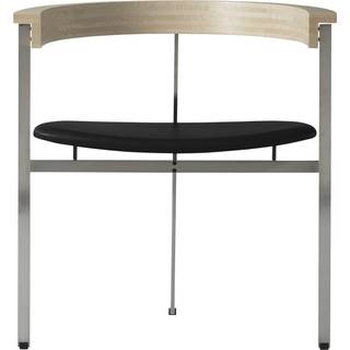 Fritz Hansen - PK11, Läder, Aura Black - Skrivebordsstole - Poul Kjærholm - Sort - Læder/Metal/Træ