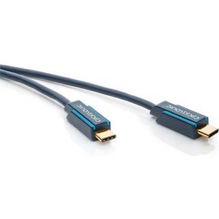 Clicktronic USB-C 3.1 til USB-C lade- og datakabel, blå, 2m