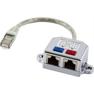 Deltaco Adapter Rj-45 0.15m. Hvid, Metallic, Sort