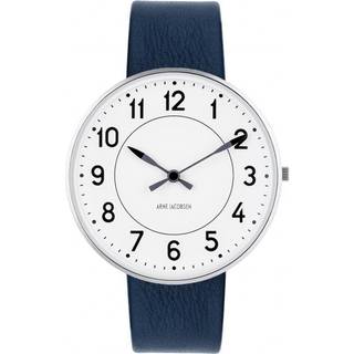Arne Jacobsen Station Watch Ø40 Unisexur, med mørkeblå rem
