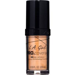 L.A. Girl Cosmetics PRO. Coverage Lysende flydende foundation Skygge Soft Honey 28 ml - 28 ml