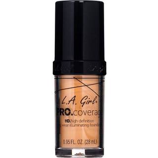 L.A. Girl Cosmetics PRO. Coverage Lysende flydende foundation Skygge Tan 28 ml - 28 ml