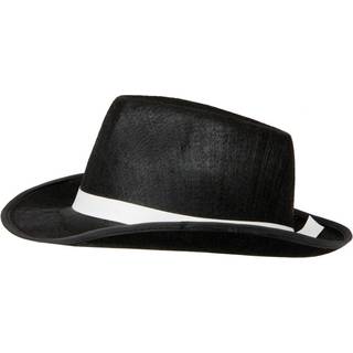 Gangsterhat Sort og hvid - One size
