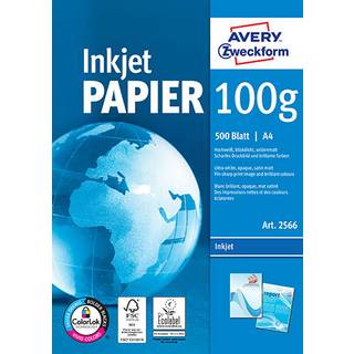 A4 Avery inkjet papir 100 g/m² kopipapir - 500 ark pakke
