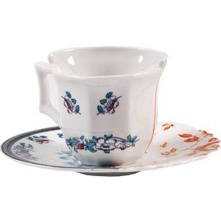 Seletti Tea And Coffee - 'Hybrid Leonia' coffee cup with saucer in MULTICOLOR Bone China Porcelain