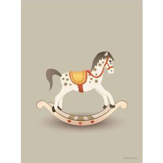 Tilbud: Spar 75% - Gyngehest Sandy Brown - Plakat 30x40 cm fra ViSSEVASSE