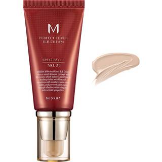 MISSHA Make-up Ansigtsmakeup Perfect Cover BB Cream SPF 42 No. 21 Light Beige 50 ml (2.232,00 kr / 1 l) - 50 ml