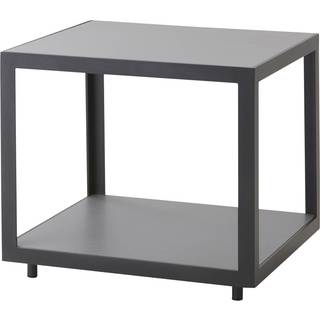 Cane-Line - Level Sidobord, Vit, Bordsskiva: Teak - Udendørs sofaborde - byKATO - Hvid - Metal/Træ