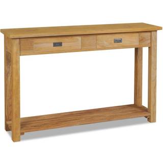 konsolbord 120x30x80 cm massivt teaktræ
