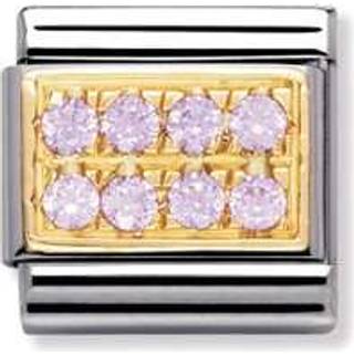 Nomination Classic - PAVE Edelstahl, 18K-Gold und Cubic Zirc. (ROSA) - pink