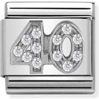 Nomination Silver Crystal 40 Birthday Charm