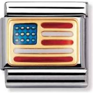 Nomination USA Flag Charm - Stainless Steel - Multi-colour