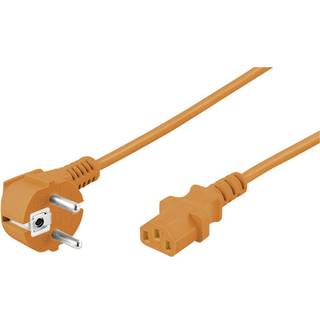 Apparat strømkabel med Schuko stik | orange (CEE7/7 C13) | 3 mete | PRIS-MATCH