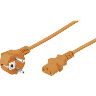 Apparat strømkabel med Schuko stik | orange (CEE7/7 C13) | 2 mete | PRIS-MATCH