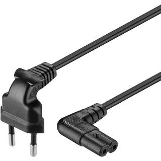 Lysnetkabel med vinklet IEC 320 C7 netstik (8-tals) - 0.50 m