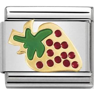 Nomination Classic - FRUITS Edelstahl, Email und 18K-Gold (Erdbeere) - rot