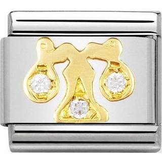 Nomination Classic - STERNZEICHEN Edelstahl, 18K-Gold und Cubic Zirc. (Waage) - gold