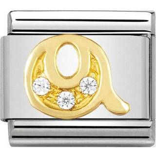 Nomination Cubic Zirconia Q Charm - Stainless Steel - Gold