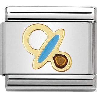 Nomination Classic - DAILY LIFE Edelstahl, Email und 18K-Gold (Schnuller AZURBLAU) - blau