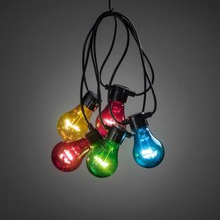LED-lyskæde gløde-look, ravfarvet, 5 lyskilder