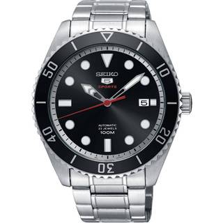 Seiko 5 Sports Automatic Black Dial Silver Stainless Steel Men's Watch SRPB91K1