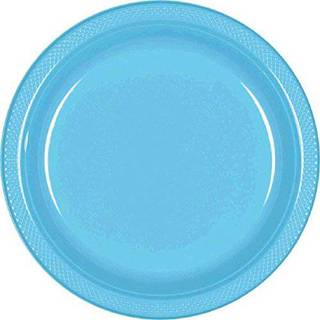 Levende rund caribisk blå plastplader - 7 """" (pakke med 20) - design af premium kvalitet ideel til enhver begivenhed eller fest