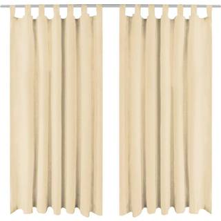 gardiner i mikro-satin 2 stk. med løkker 140 x 175 cm grå