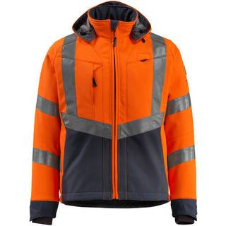MASCOT SAFE SUPREME Blackpool softshell jakke, hi-vis orange/mørk marine - 2XL