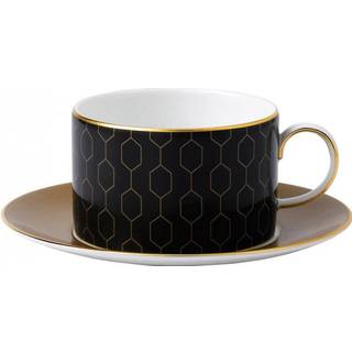 Wedgwood Arris tekop med underkop Geometric