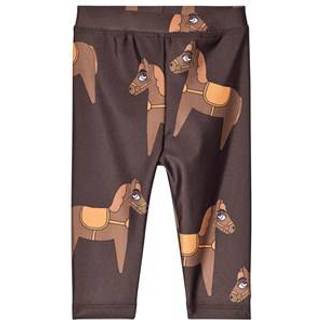 Mini Rodini Badeleggings Horse Brown - Str. 12-18m 80/86cm