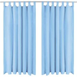 gardiner i mikro-satin 2 stk. med løkker 140 x 225 cm grå