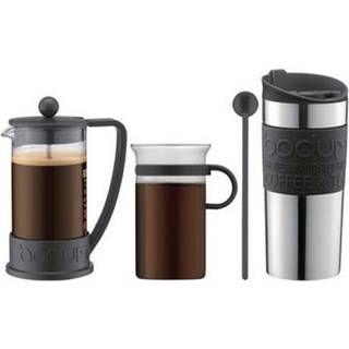 Bodum Kaffesæt med stempelkande, kop, rejsekrus og ske Sort