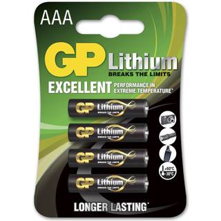 GP Lithium AAA-batteri, 4-pk