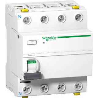 Schneider Electric Acti9 hpfi-afbryder iid, 4p 40a 30ma, kl. a, med dobbelt terminal, 72 mm