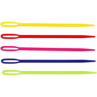 Strikkenåle, L: 7 cm, plast, ass. farver, 50 stk