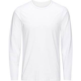Ensfarvet O-hals Langærmet T-shirt