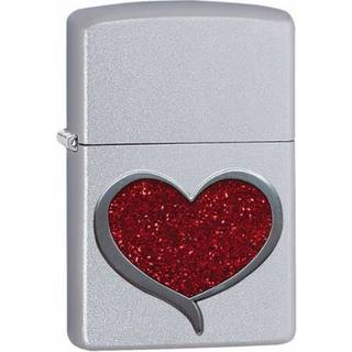 29410 - Zippo Satin Chrome Glitter Heart