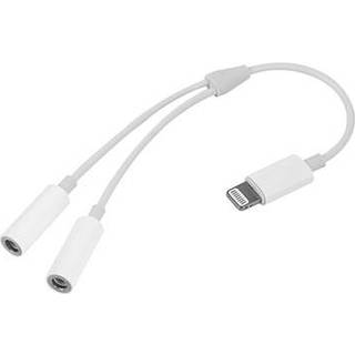 2-i-1 Lightning / 3,5 mm Hovedtelefon Jack Adapter MH027 - Hvid