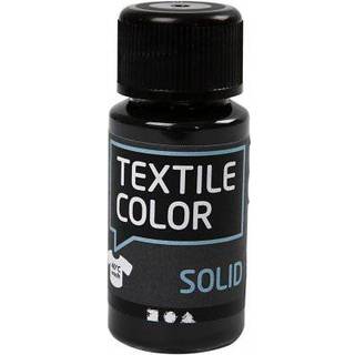 Textile Solid Sort Tekstilmaling 50ml - Dækkende Farve