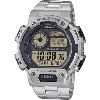 Herren Casio Illuminator Worldtime Ur - Sort Sølv (Ø 48 mm)