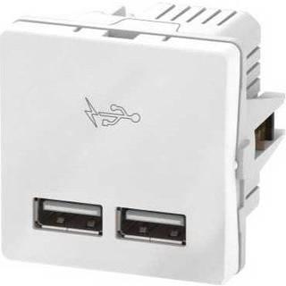 LK FUGA dobbelt 5V USB-lader 2,1A 1 modul, hvid
