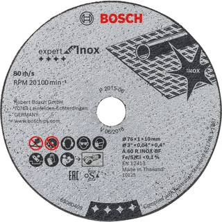 BOSCH Expert for Inox 5 stk. x 76 x 1 x 10 mm skæreskive A 60 R INOX BF; 76 mm; 1 mm; 10 mm