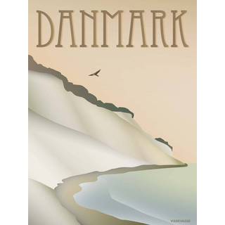 Tilbud: Spar 80% - Danmark Klinten - Plakat 50x70 cm fra ViSSEVASSE