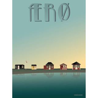 Tilbud: Spar 75% - Ærø Badehusene - Plakat 50x70 cm fra ViSSEVASSE