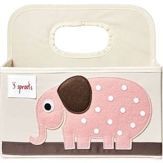 3 Sprouts Opbevaringskurv med Hank til Bleer, Elephant
