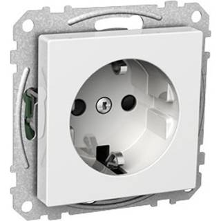 Schneider Electric Væglampe, 1-vejs jordet stikkontaktindsatser, Exxact, Hvid.